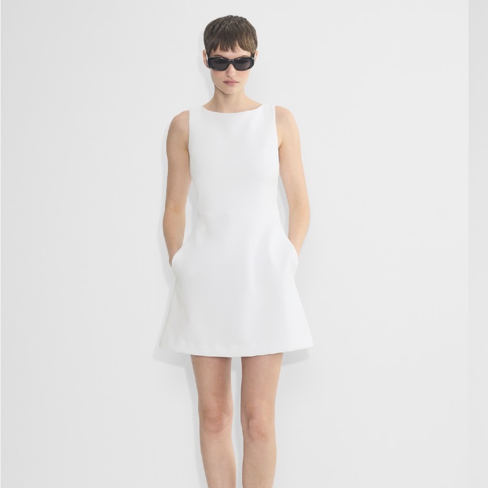 Aritzia Bond Linen Mini Dress White